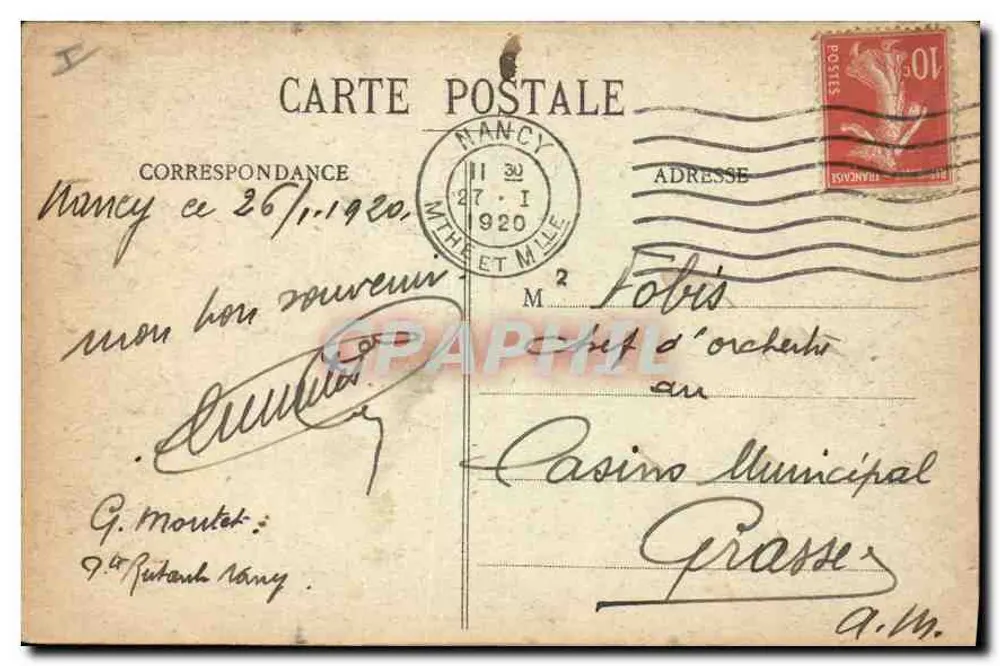 Metz — Maréchal Fabert — estátua monumental — Édition Foissier, Metz - Verso