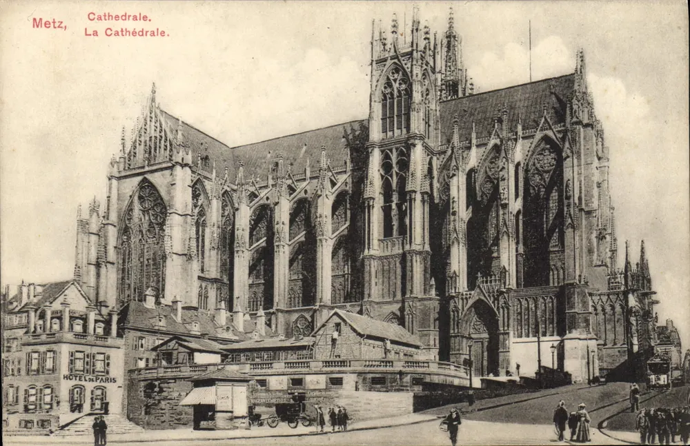 Metz, A Catedral — vista da fachada gótica — editor K. & P. Guillouma, Metz - Frente