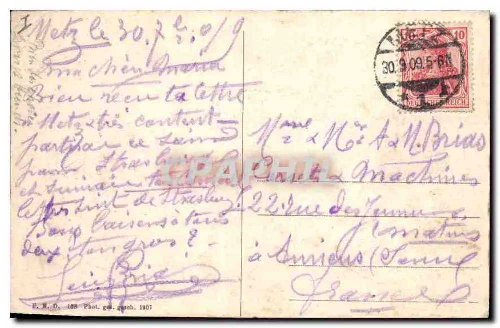 Metz — Vista geral de Metz — B.N.D. Fot. gen. 1907 - Verso