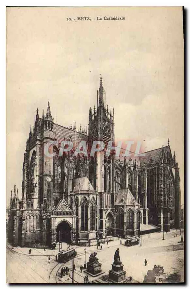 Metz - A Catedral — Bilhete postal antigo n°10, editor WANDERS - Frente
