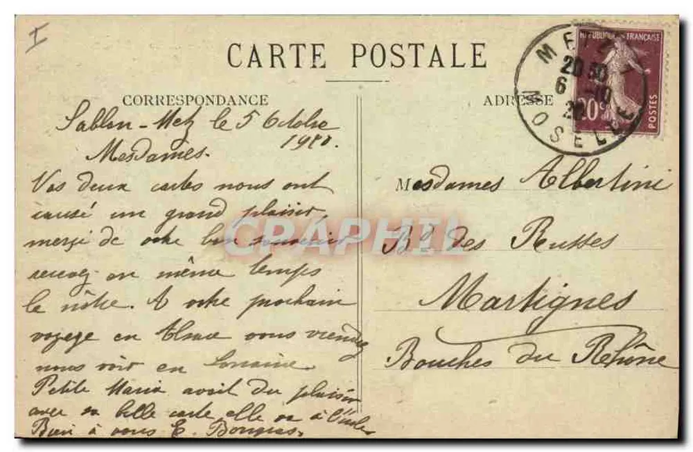 Metz - A Catedral — F. Conrard, Metz, n° I. - Verso