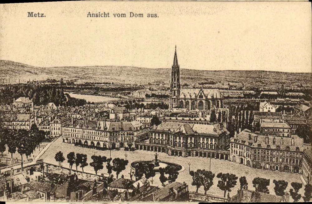 Metz — Vista tirada da catedral — Karren-Verlag Julius, Metz, n° 840 - Frente