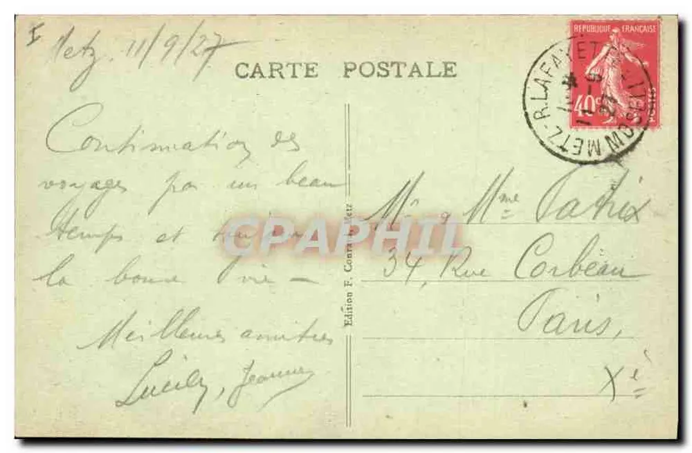Metz — Gare — wydawca F. Conrau, nr 43 - Rewers