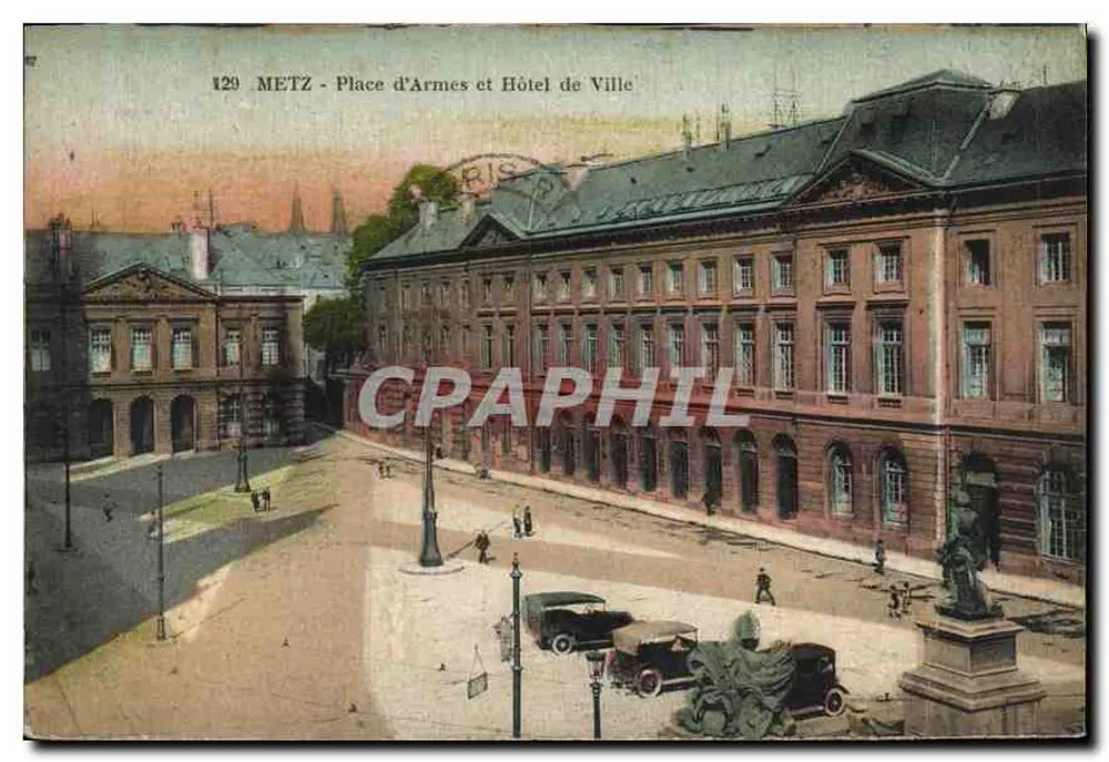 METZ - Place d'Armes et Hôtel de Ville — éditeur Ch. Fichet, n°129 - Recto