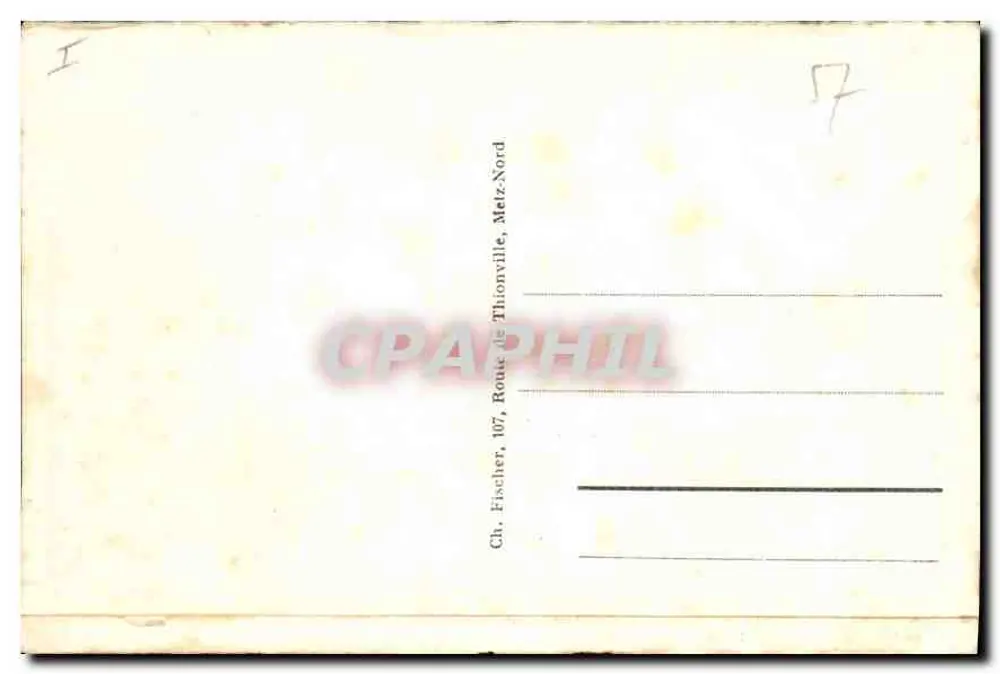 Metz - La Digue de la Pucelle et la Cathédrale — éditeur Ch. Fischer, n° 127 - Verso