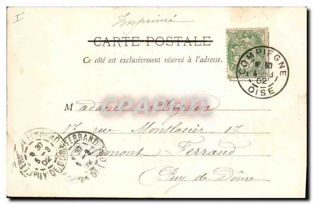 Compiègne - L'entrée du Parc — éditeur Descolle, Compiègne, n°4 - Verso