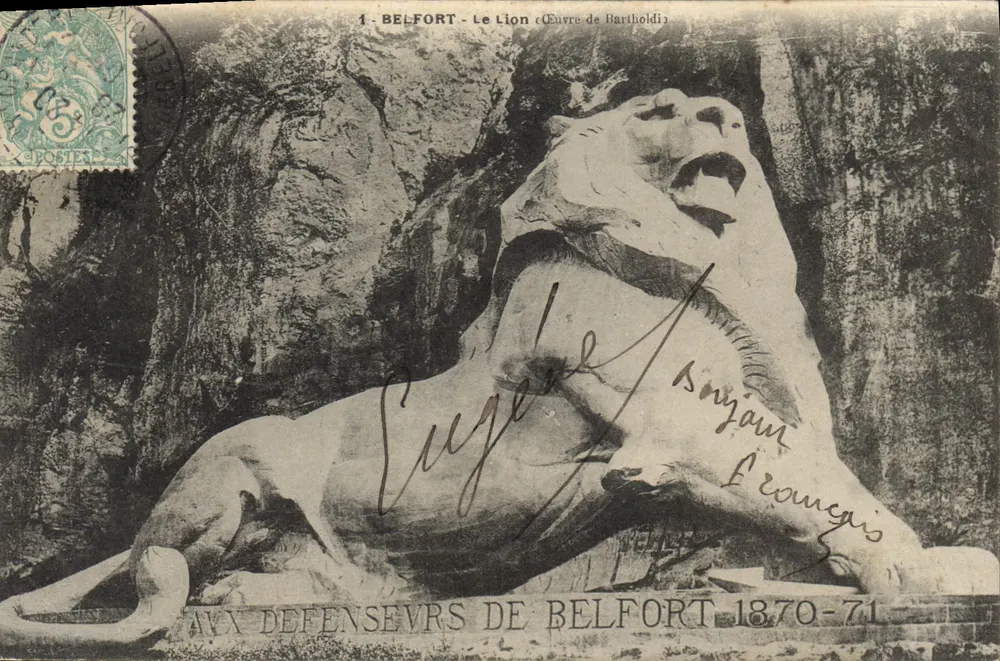बेल्फोर्ट - लियोन (बार्थोल्डी कृत कार्य) — बेल्फोर्ट के रक्षकों के स्मारक 1870-71 - आगे