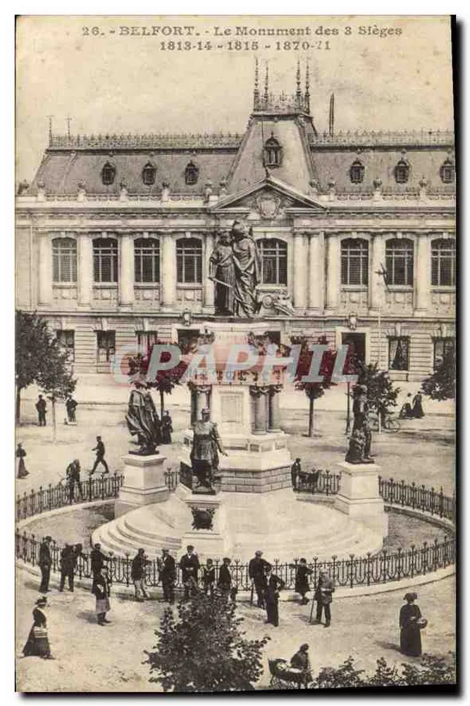 Belfort - O Monumento dos 3 Sítios 1813-14 - 1815 - 1870-71 - Frente
