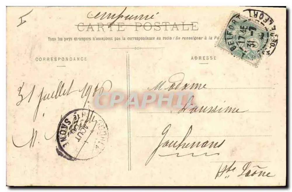 Belfort, o Monumento dos Mobiles — 1870-1871 — Edição especial das Galorias Modernes - Verso