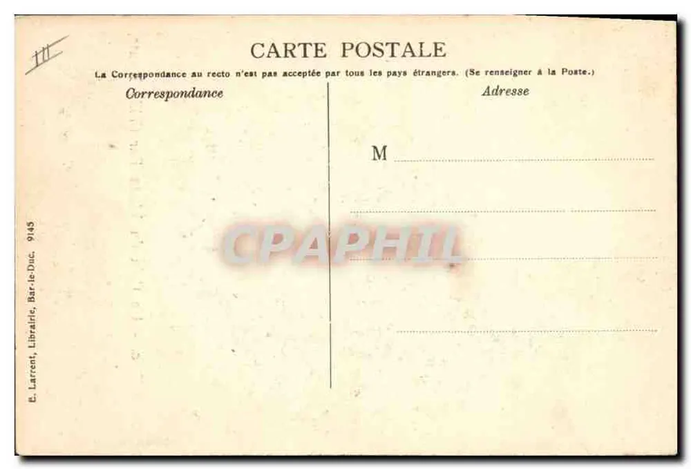 Ansicht der Stadt Bar-le-Duc — Verlag E. Laurent, Nr. 949 - Rückseite