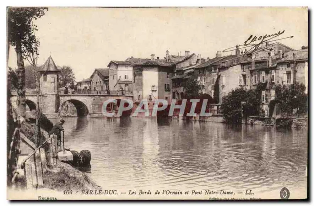 Bar-le-Duc — Die Ufer des Ornain und Pont Notre-Dame — Édition des Manuscrits Ribuets - Vorderseite
