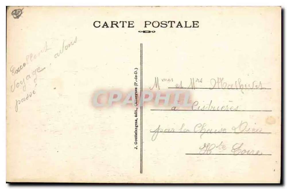 Clermont-Ferrand — Entrada do Teatro — G. D'O. 1049 - Verso