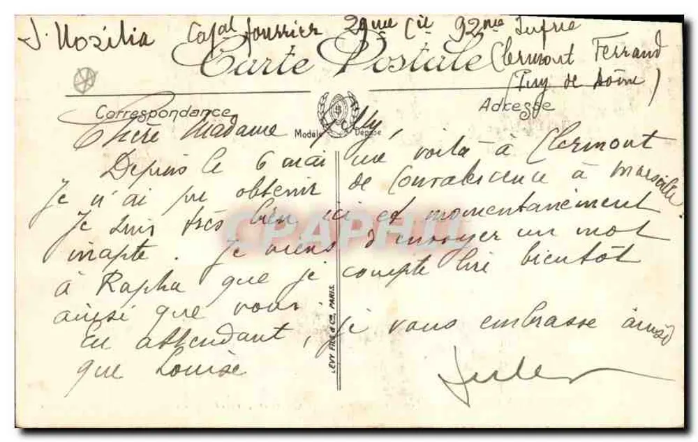 Clermont-Ferrand — Fontaine d'Amboise et Quartier général — LL. SELECTA - Verso