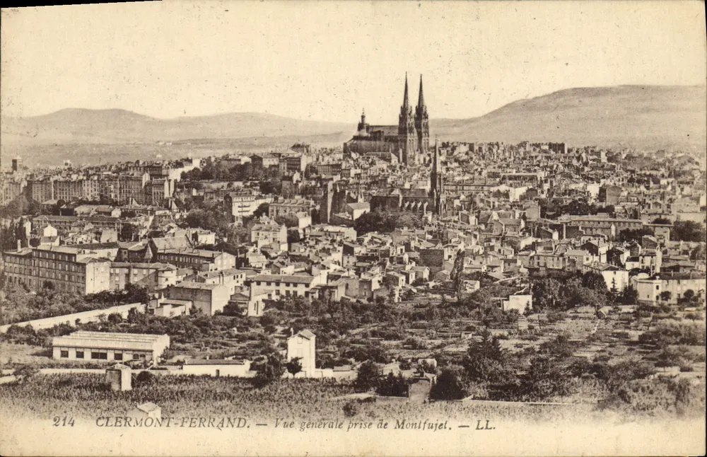Clermont-Ferrand — Vue générale prise de Montfaujol — LL. n° 214 - Recto