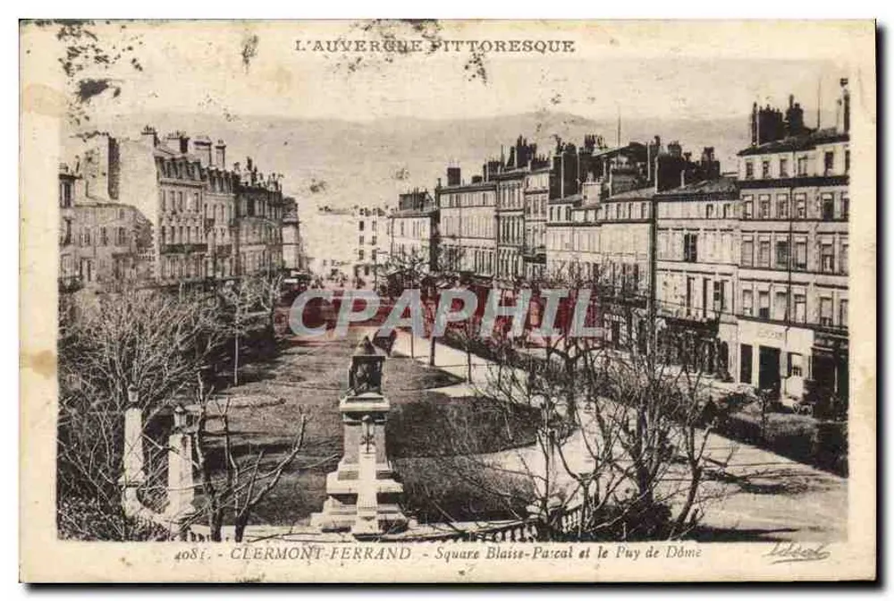 Clermont-Ferrand — Praça Blaise-Pascal e o Puy de Dôme — Éditions Idéale Viel (Allier) n°4081 - Frente
