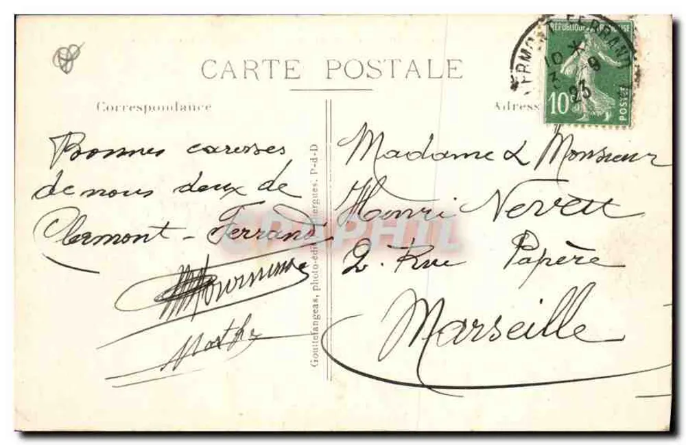 Clermont-Ferrand — Estátua de Blaise Pascal — G. d'O. - 1051 - Verso