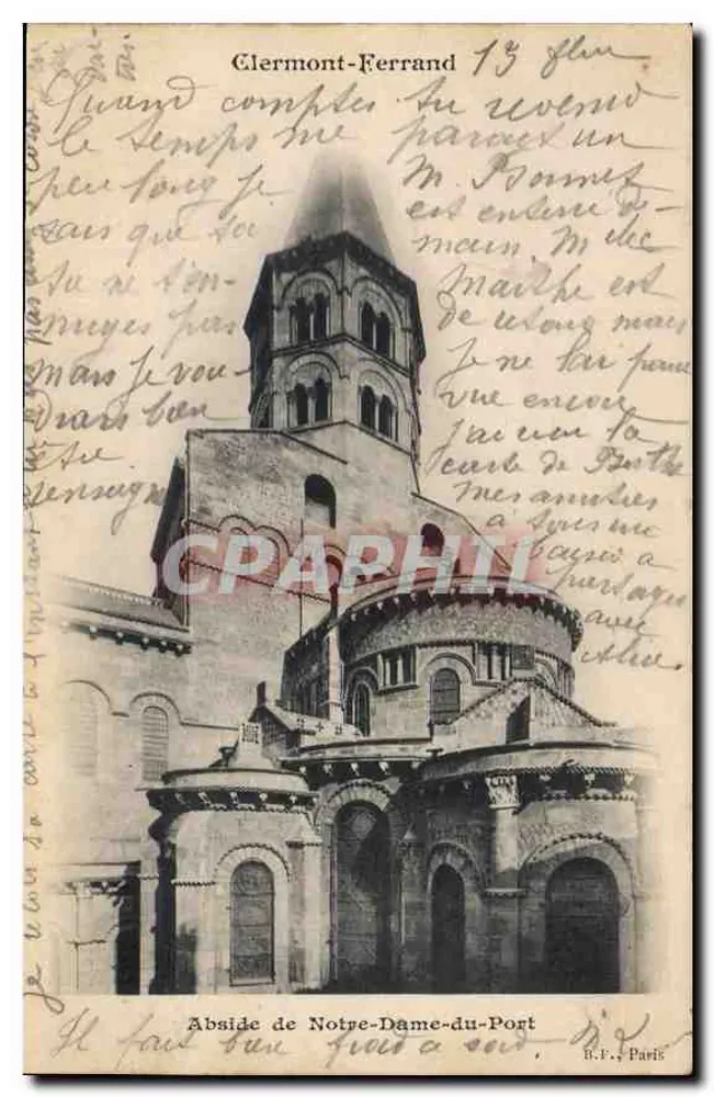 Clermont-Ferrand — Abside de Notre-Dame-du-Port — B.F. Paris - Frente