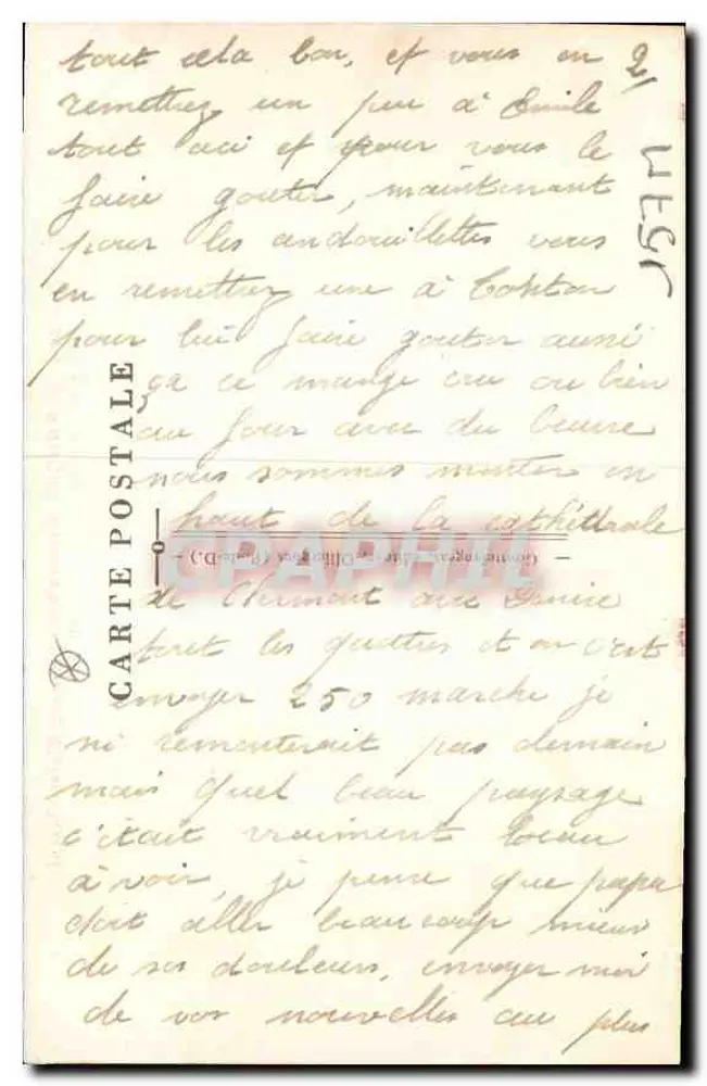 Clermont-Ferrand — Praça Blaise Pascal — Perspectiva sobre o Puy-de-Dôme — G. d'O. - 1074 - Verso