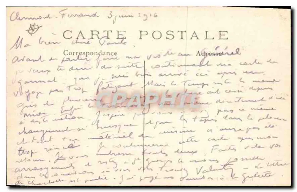 क्लरमॉन्ट-फेरांड (P.-de-D.) और सेंट-एलिरे चर्च का पैनोरमा - ल'हिरोंडेल, पेरिस, संख्या 447 - पीछे