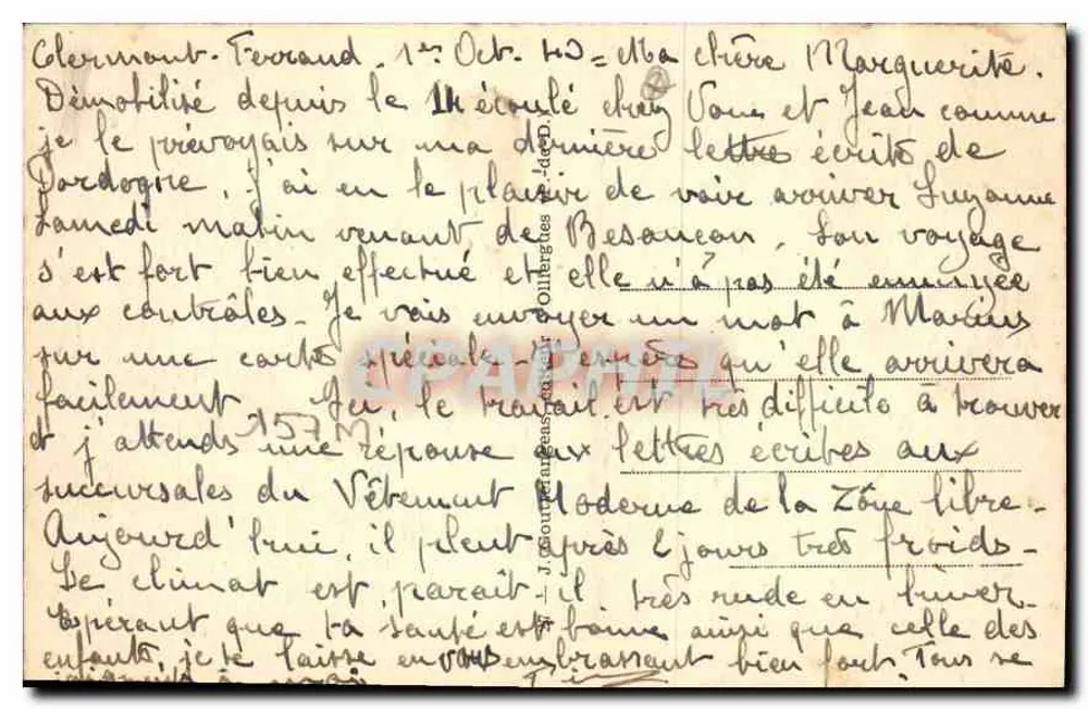 Clermont-Ferrand - Place de Jaude — estátua equestre e edifício monumental — G.D.O. - Verso