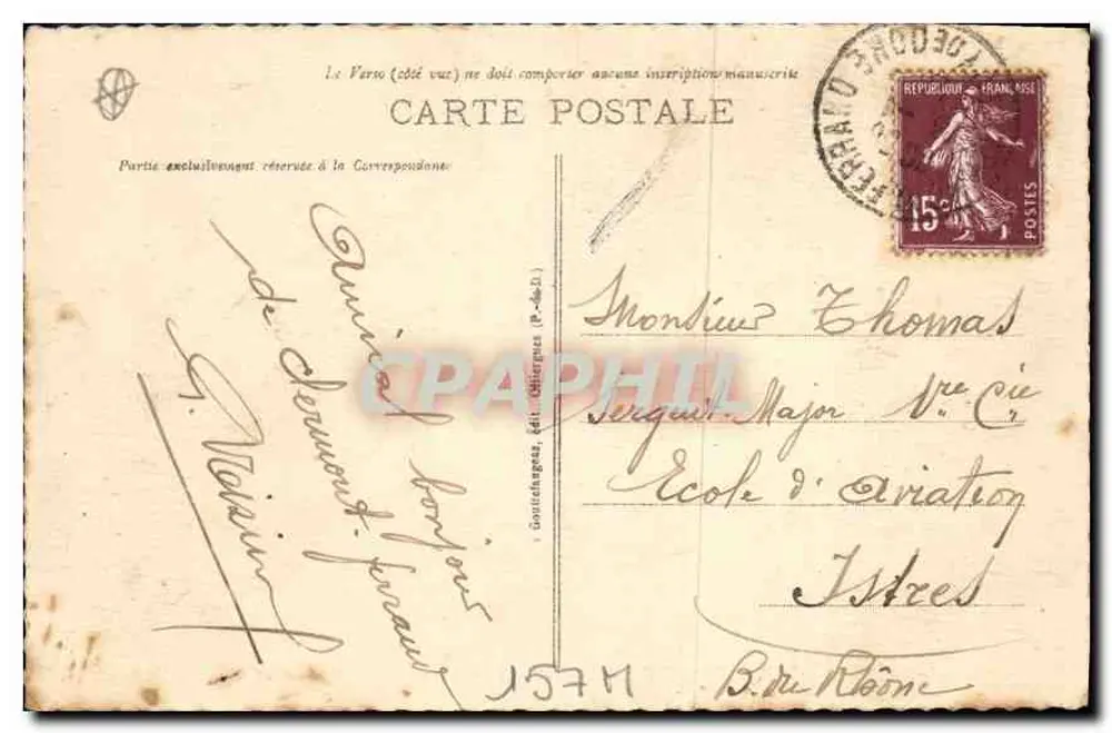 Clermont-Ferrand — Fontaine d'Amboise und Cours Sablon — g.D'O. n°1059 - Rückseite
