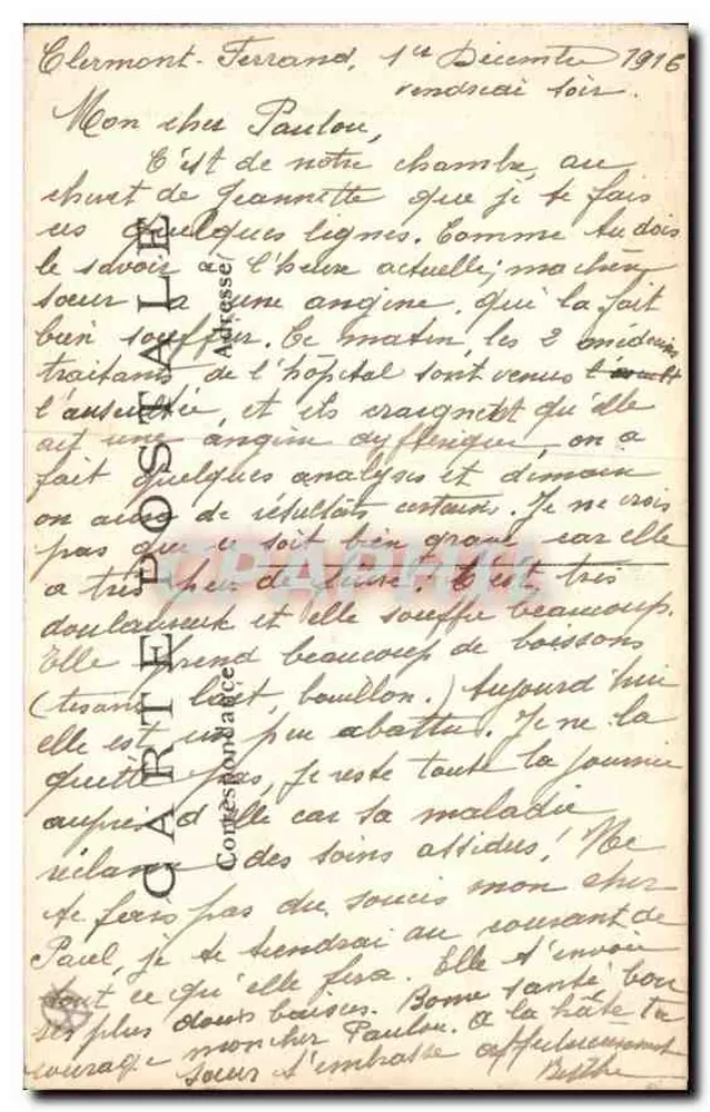 Clermont-Ferrand — Estátua de Vercingétorix — Editor P. de-D. n° 431 bis - Verso