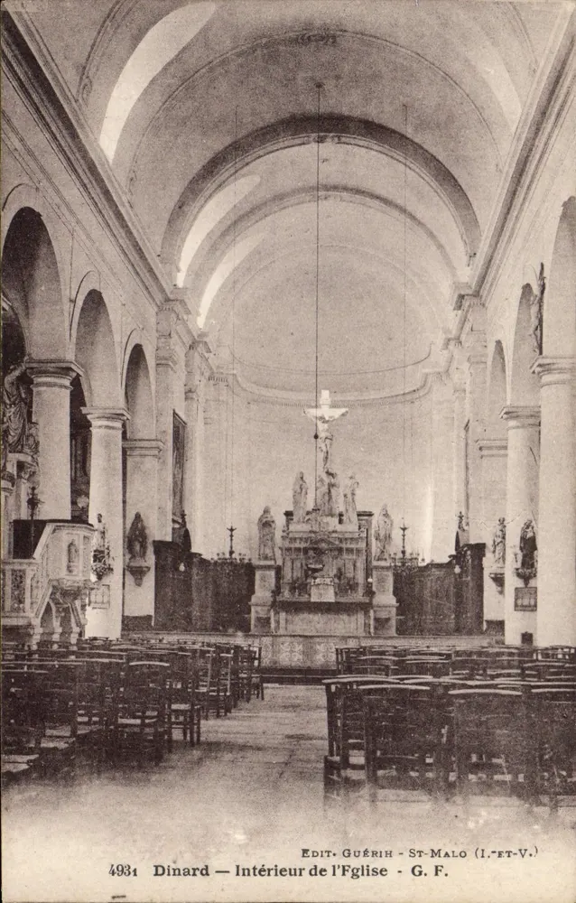 Dinard — Intérieur de l'Église — Édit. Guérih - St-Malo (I.-et-V.) - Recto