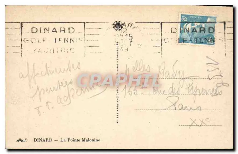 Dinard — A Ponta Malouine — CAF - Verso