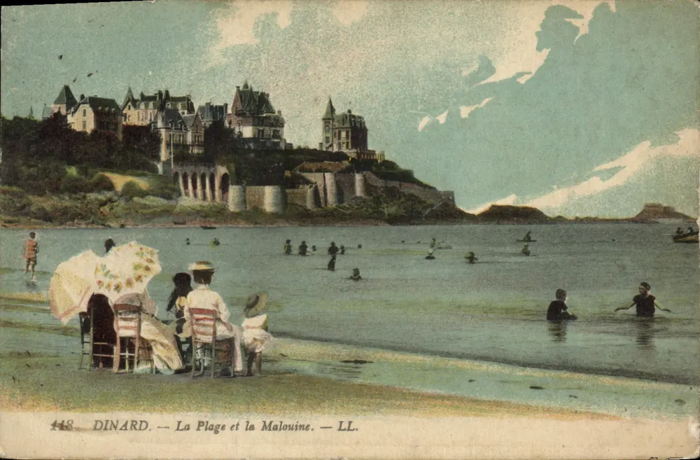 Dinard — A Praia e a Malouine — LL, n° 448 - Frente