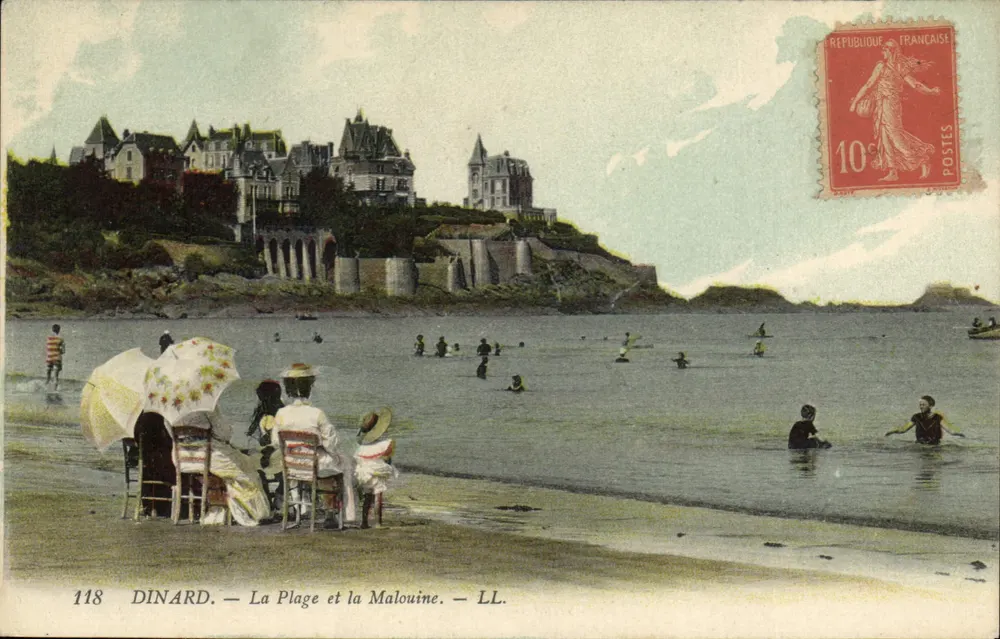 Dinard — La Playa y la Malouine — LL. — N° 118 - Anverso