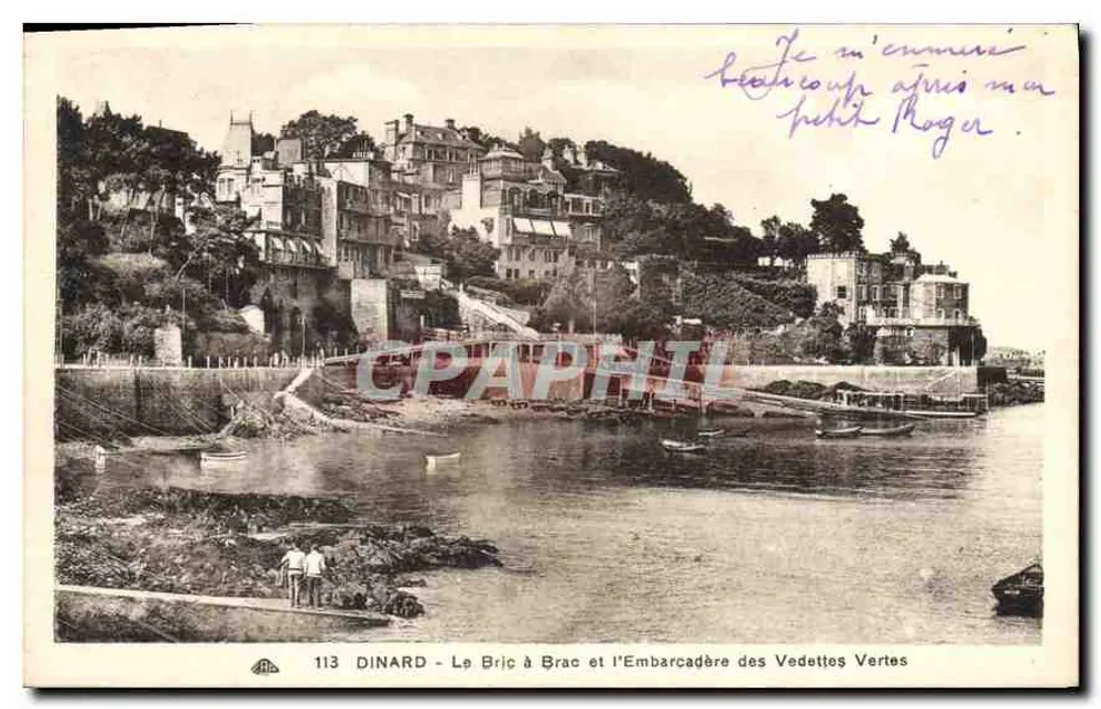 Dinard - Le Bric à Brac et l'Embarcadère des Vedettes Vertes — n° 113 — éditeur A. Des Ants Photocœuries - Recto