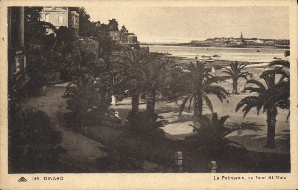 Die Palmeraie, im Hintergrund St-Malo — Dinard, Nr. 146 — Verlag Dinard - Vorderseite