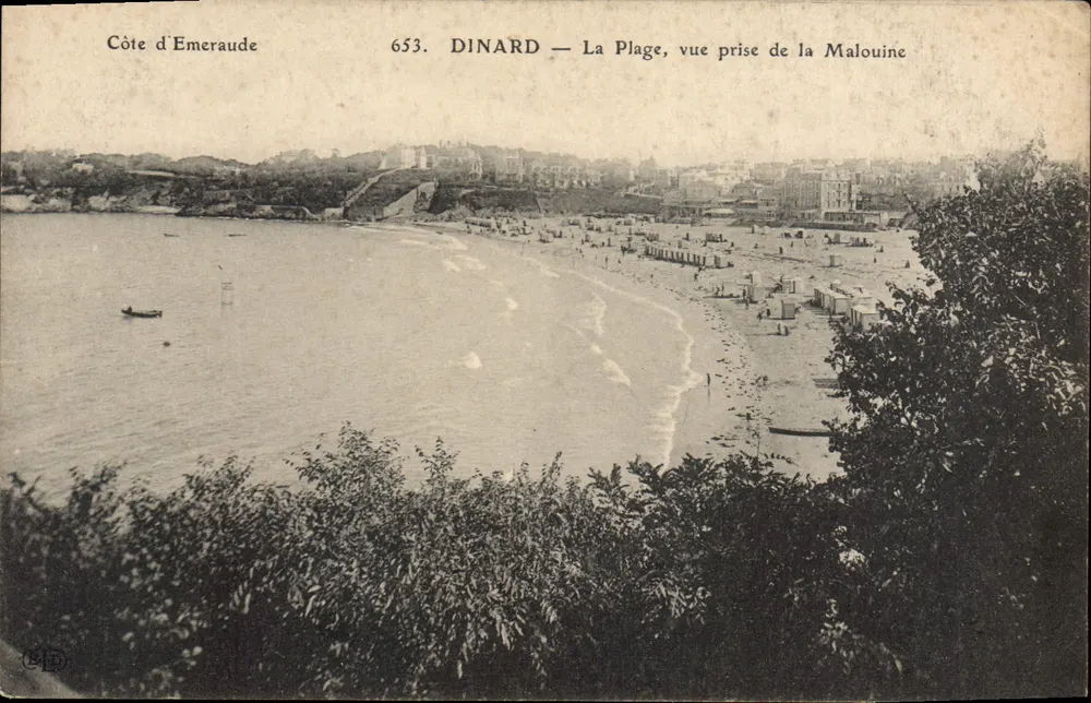 Dinard — Die Strand, Ansicht vom Malouine — Côte d'Emeraude, Nr. 653 - Vorderseite