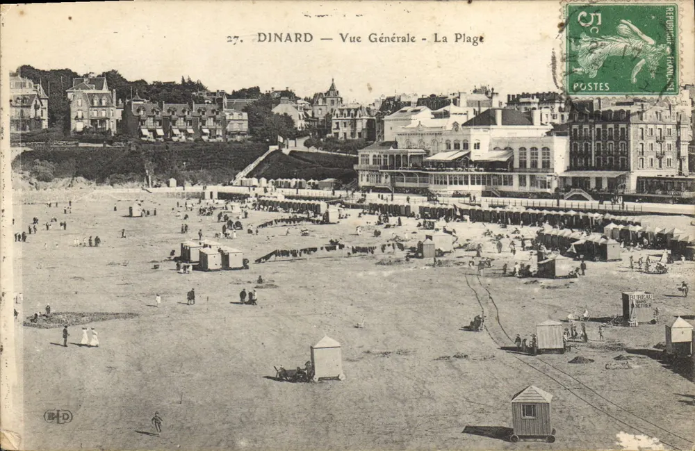 Dinard — Vista Geral - A Praia — Editor B.D. n°27 - Frente