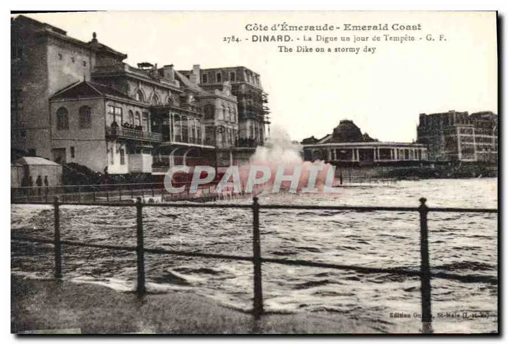 Dinard - Die Digue an einem Sturmtag - G. F. - Édition Guigny, St-Malo (F. 35) - Vorderseite