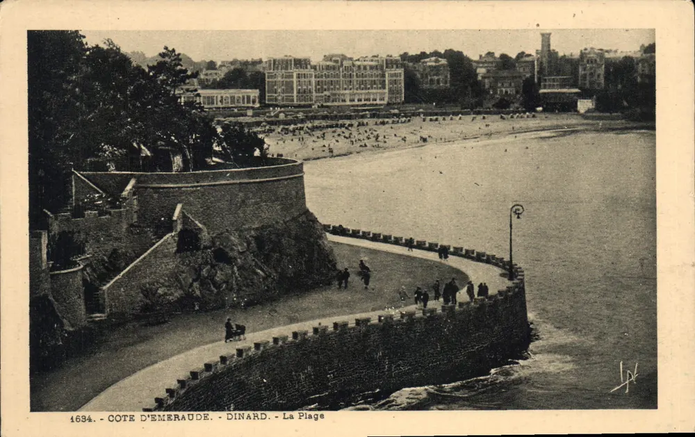 Costa d'Emeraude - Dinard - La Spiaggia — editore Laurent Nel, Rennes, numero di serie 1634 - Recto