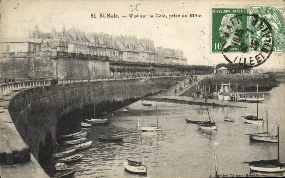 St-Malo — Vista sobre a Cale, tirada do Môle — A. Lamiré Editora, Rennes - Frente