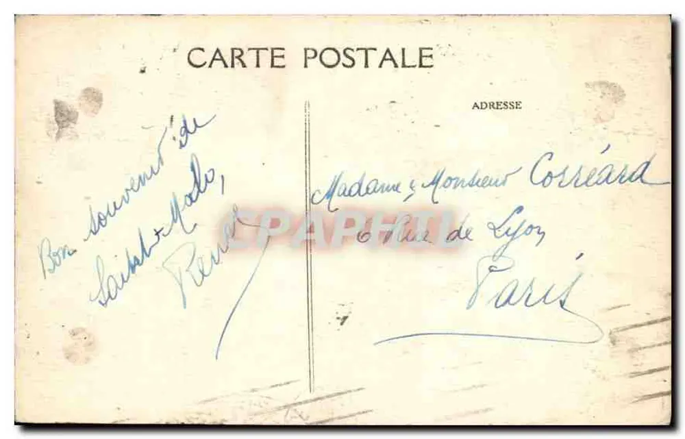 St-Malo — Vista sobre a Cale, tirada do Môle — A. Lamiré Editora, Rennes - Verso