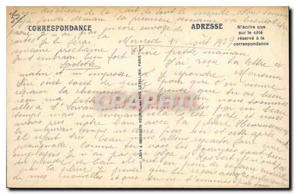 Saint-Malo — Vista geral — Edição Magasins de France, n° 186 - Verso