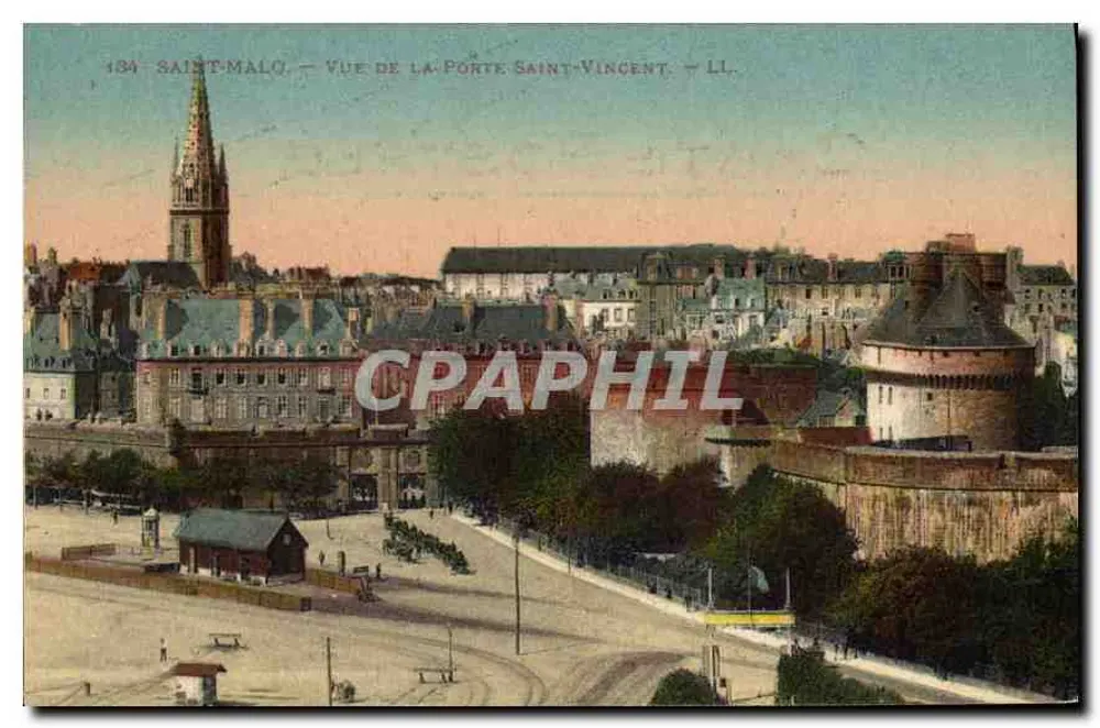 Saint-Malo — Vue de la Porte Saint-Vincent — LL. — n° 134 - Recto