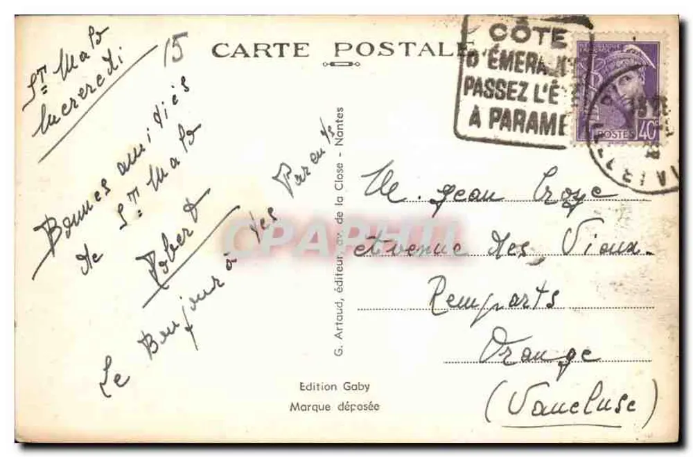 Saint-Malo (I.-et V.) — Les Remparts — Édition Gaby - Verso
