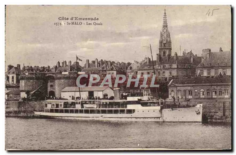 St-Malo - Die Kais — Küste der Smaragden, unbekannter Verlag, Seriennummer 45 - Vorderseite