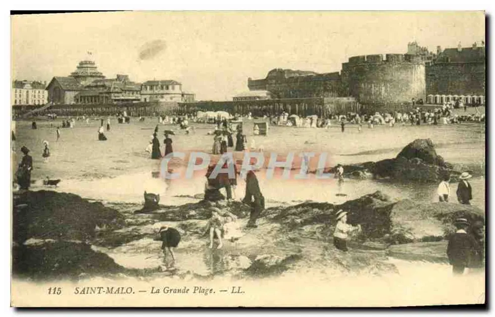 SAINT-MALO — A Grande Praia — LL. — n° 115 - Frente