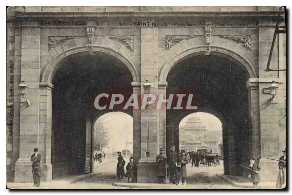 Tor Saint-Vincent — Saint-Malo — Innenansicht — Verlag: C. G. de la Rue - Vorderseite