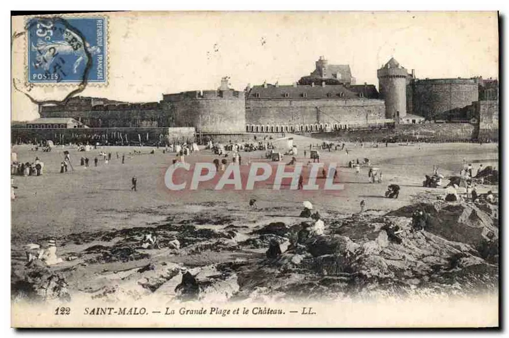 Saint-Malo — Die Große Strandpromenade und das Schloss — LL. — n°122 - Vorderseite