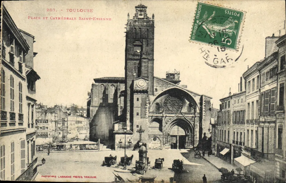 Toulouse - Place und Kathedrale Saint-Etienne — Phototypie Labouche Frères, Toulouse, n°207 - Vorderseite