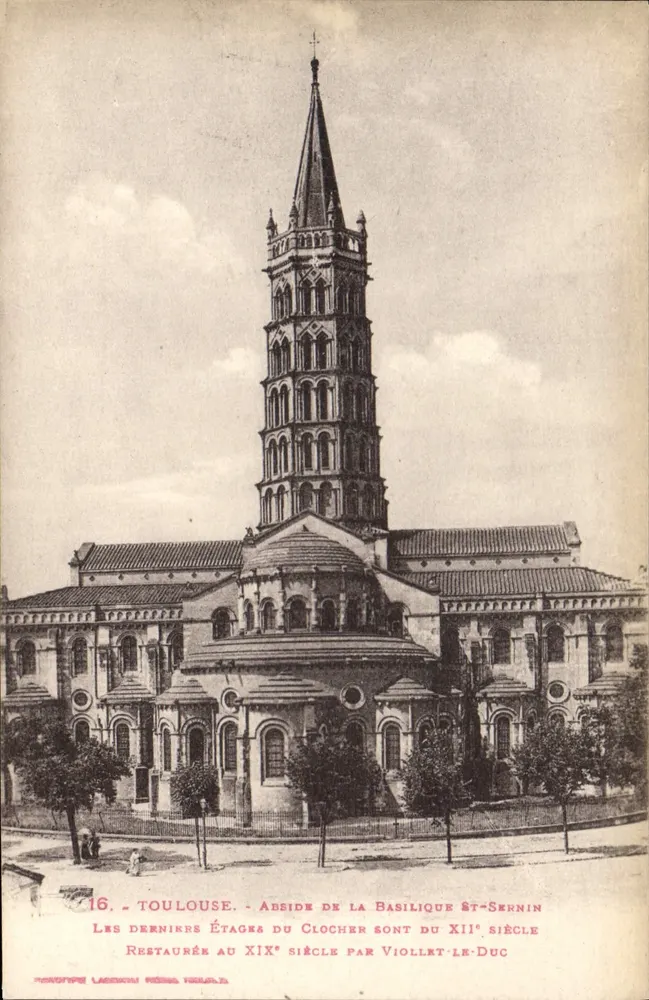 Toulouse - Abside da Basílica de São Sernin — editor Fototipia Lacombe, n°16 - Frente