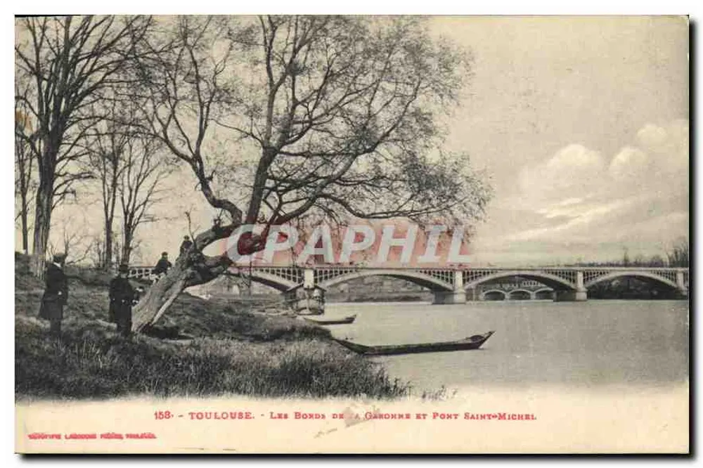 Toulouse - Die Ufer der Garonne und Pont Saint-Michel — Verleger: Lacombe Frères, Nr. 158 - Vorderseite
