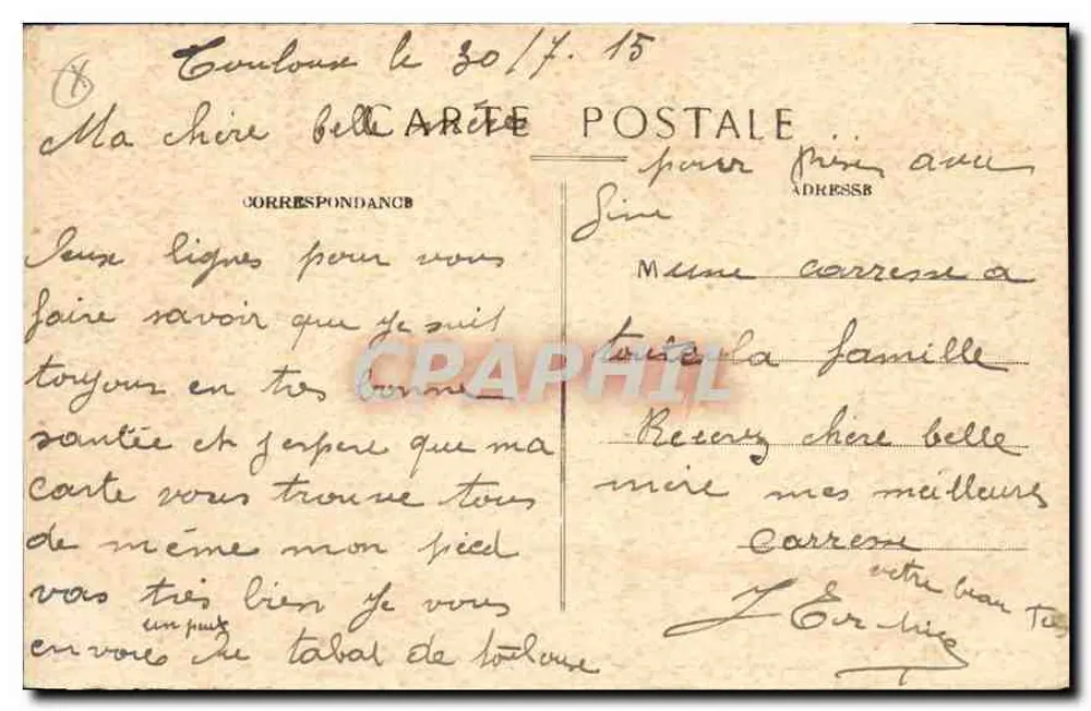Toulouse — Grande Allée des Jardin des Plantes — J. Longri-Béchol, Verlag Toulouse, Nr. 223 - Rückseite