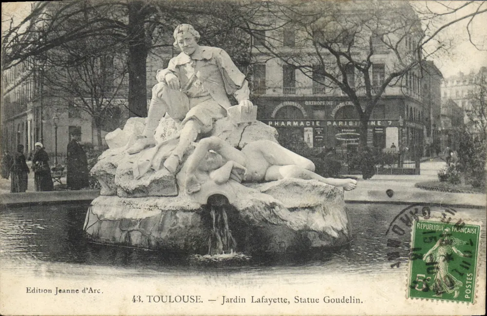 Toulouse — Jardin Lafayette, Statue Goudelin — Édition Jeanne d'Arc - Recto